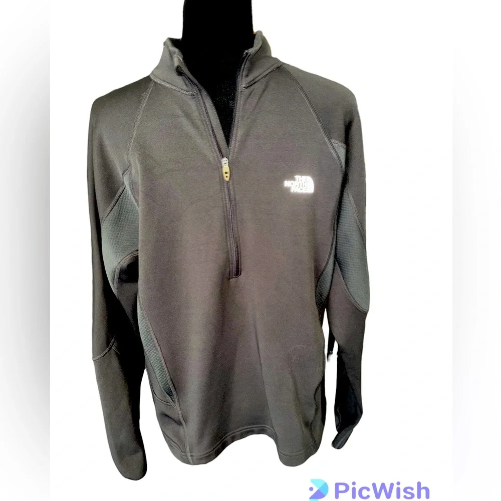The North Face Mens 1/4 Zip Pullover  Sz M Gray Outdoor Activewear
